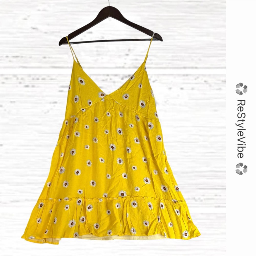 PEACH LOVE CALIFORNIA Women’s Size L Top Shirt Tunic Length Daisy Print Flowing